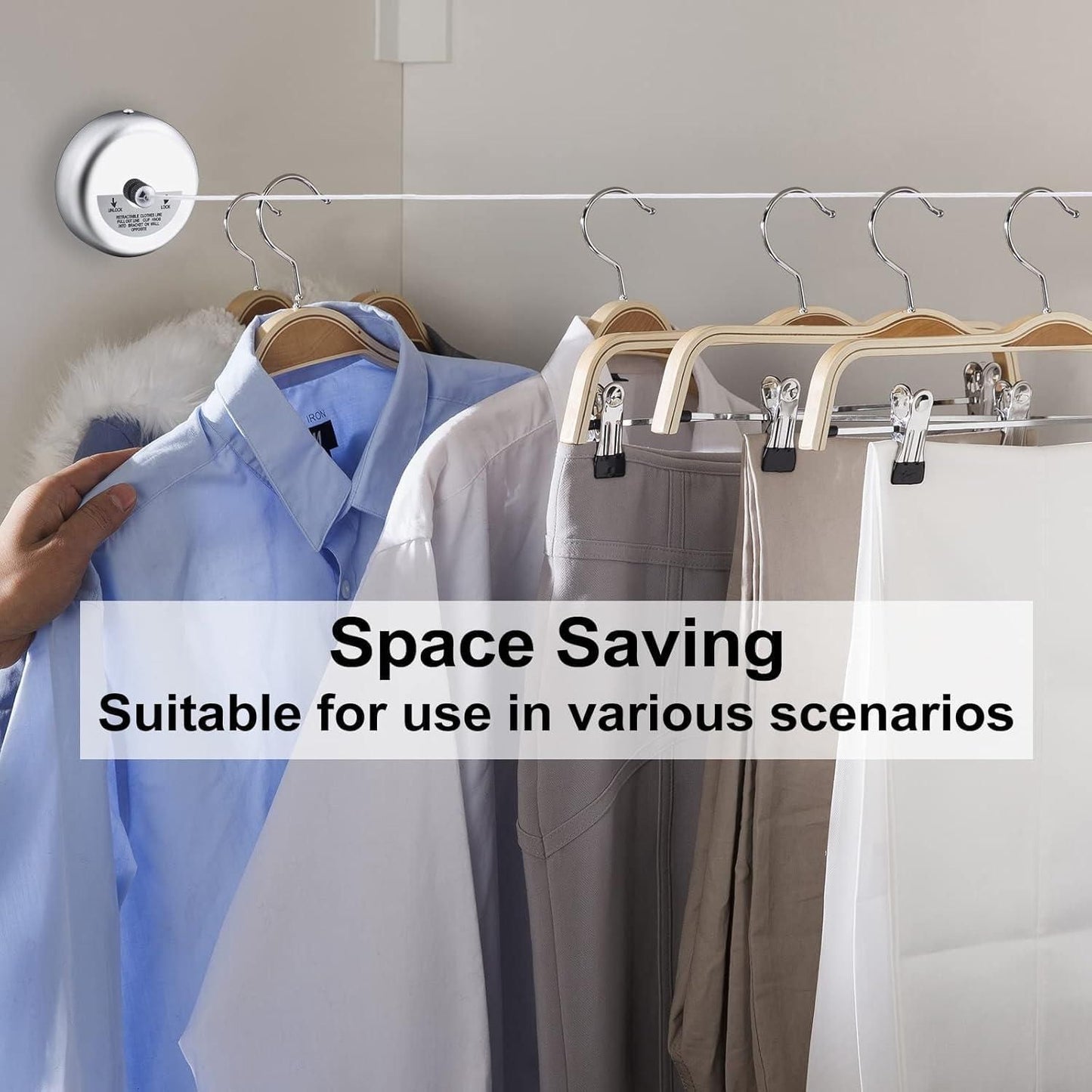 Stainless Steel Retractable Adjustable Clothesline (Pack of 1)